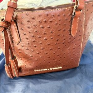 Brown Textured Leather Handbag Dooney & Bourke